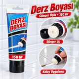 Tr Sünger Uçlu Beyaz Derz Boyası 150 gr Fayans Seramik Derz Yenileyici Banyo Mutfak Derz Kalemi B - Genel
