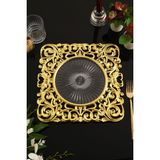 TR Turan Collection Hera 6'lı Supla Seti Gold Renk, Lüks Sert Plastik Supla Seti - 35 x 35 cm
