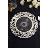 TR Turan Collection Lale 6'lı Supla Seti Gümüş Renk, Lüks Sert Plastik Supla Seti - 35 x 35 cm