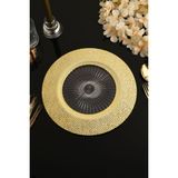 TR Turan Collection Mercan 6'lı Supla Seti Gold Renk, Lüks Sert Plastik Supla Seti - 35 x 35 cm