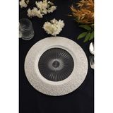 TR Turan Collection Mercan 6'lı Supla Seti Gümüş Renk, Lüks Sert Plastik Supla Seti - 35 x 35 cm