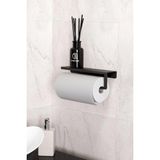 TR Turan Collection Metal Siyah Raflı Havlu Askısı, Havlu Tutacağı, Kağıt Havluluk - 27 x 6,5 cm