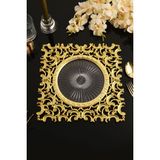 TR Turan Collection Mona 6'lı Supla Seti Gold Renk, Lüks Sert Plastik Supla Seti - 35 x 35 cm