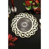 TR Turan Collection Nehir 6'lı Supla Seti Gold Renk, Lüks Sert Plastik Supla Seti - 35 x 35 cm