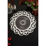 TR Turan Collection Nehir 6'lı Supla Seti Gümüş Renk, Lüks Sert Plastik Supla Seti - 35 x 35 cm