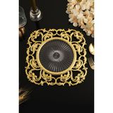 TR Turan Collection Sultan 6'lı Supla Seti Gold Renk, Lüks Sert Plastik Supla Seti - 35 x 35 cm