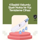 Tr USB Destekli 4 Başlıklı Siyah Nokta Vakum Cihazı – Gözenek Temizleyici ve Cilt Yenileyici Bakım Aleti