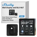Tr Wall Display Siyah + Blu H&T Siyah (Paket), Wlan Akıllı Ev Kontrol Paneli, Termostat, Entegre 5A Röle, Nötr İletken Gerekli, Çevre Verileri, Kontrol Merkezi, Alexa Ve Google Home
