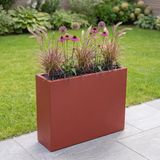 Tr Zenith 80X20X60 cm Metal Dikdörtgen Saksılık - Iç ve Dış Mekan Modern Saksı (Kiremit) - Genel