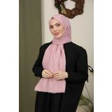 Trablus Tessetür Kadın Bambu Kraş Şal Pudra