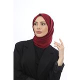Trablus Tessetür Kadın Pamuk Kraş Caz Şal Bordo