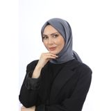 Trablus Tessetür Kadın Pamuk Kraş Caz Şal Koyu Gri