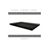 Trabzon Isı Market Metal Şömine & Soba Altlığı | Siyah Antik Desenli Dekoratif Zemin Koruyucu (90x60 cm)