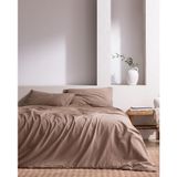 Tracey Çift Kişilik%100 Pamuk Pileli Linen Look Yıkamalı Çarşaflı Nevresim Takımı - Vizon