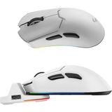 Tracker Pro Rgb Kablosuz 2.4ghz Bluetooth Kablolu Dock Şarj Istasyonlu 69GR 1khz 12000DPI Oyuncu Mouse (Beyaz) - Standart
