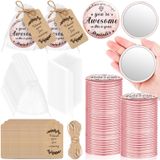 Tradder 50 Set İlham Verici Takdir Hediyeleri Kompakt Aynalar Kadınlar için Toplu Hediye Setleri Cep Makyaj Aynaları Bekarlığa Veda Gelin Partisi Hatıra Hediyesi (Rose Gold, Awesome)