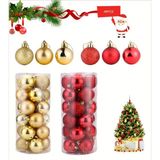 Trade Bazaar 48 Parça Noel Ağacı Süs Seti | Kırmızı & Altın İki Tonlu Plastik Yılbaşı Topları | Çiçek Desenli Dekoratif Süsler | Kış & Tatil Temalı Asma Aksesuarları