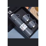 Trade Bazaar Paslanmaz Çelik Termos Seti – 500 ml (16.9 oz) Kapaklı İzoleli Kupa, Sıcak & Soğuk İçecekler İçin, Ofis ve Açık Hava Kullanımı - Beyaz - Gümüş