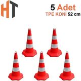 Trafik Konisi 52 cm Çift Reflektifli Tpe-5 Adet - Turuncu