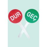 Trafik Kontrol Levhası Durgeç Iş Güvenlik El Tipi Levha Dur Geç Çift Yönlü Reflektif Ergonomik