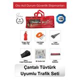 #Trafikseti Trafik Seti Yangın Tüpü Reflektör Çantalı Tüvtürk Uyumlu Araç Çeki Halatı İlk Yardım Seti 38 Parça Oto Acil