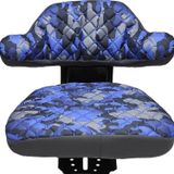 Traktör Koltuk Kılıfı - Sabit Kolçak - Mavi Kamuflaj -ithal Impertex- Bb-728