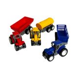Traktör Oyuncak 3'lü Set Süper Farm Modern Design Römorklu Traktör Set Renkli