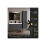 trakya banyo Banyo dolabı seti lake 90'lık seramik lavabo boy dolap ve led aydınlatmalı ayna