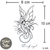 Trakya Tattoo 1-2 Hafta Kalıcı Geçici Minimal Peri Kızı Dövmesi - Siyah