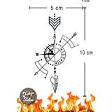 Trakya Tattoo 1-2 Hafta Kalıcı Minimal Pusula Geçici Dövme - Siyah