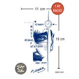 Trakya Tattoo 1 Ay Kalıcı Hayalet Yarım Kol Dövme Mustafa Kemal Geçici Dövme MGZ-081