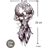 Trakya Tattoo Geçici Dövme 1-2 Hafta Kalıcı Yarım Kol Atlas Heykeli - Siyah