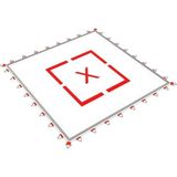 TRAMBOLİNSAN TYP-05 - Trambolin Zıplama Ağı Hedef Desenli 125cmx125cm Baskılı Trambolin Zıplama Ağı - Beyaz