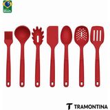 Tramontina Softta Silikon Metal Gövdeli 7 Parça Servis Pişirme Seti Kırmızı Bpa Içermez