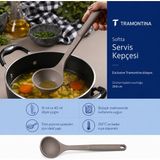 Tramontina Softta Silikon Metal Gövdeli Servis Kepçesi Gri Bpa Içermez