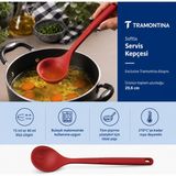 Tramontina Softta Silikon Metal Gövdeli Servis Kepçesi Kırmızı Bpa Içermez