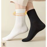 Trampler 4 Çift Unisex Mevsimlik Düz Siyah-Beyaz Tenis Çorap Kolej Çorap - 36 - 40