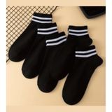 Trampler Kısa Çemberli Kolej Unisex Çorap Patik 5 Çift Siyah