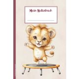 Trampolinspringerin Geschenk: Notizbuch Trampolin mit niedlichem Löwen A5 Notizheft liniert als Tagebuch Schulheft und Hausaufgabenheft für Mädchen die Trampolinspringen und Trampolinturnen lieben
