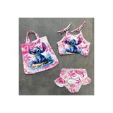 trandbaby Kız Çocuk Baskılı Bikini Mayo Ve 3 lü Plaj Kombini