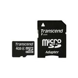 Transcend microSDHC 4 GB Class 4 SD Adaptörlü Hafıza Kartı TS4GUSDHC4