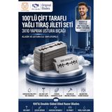 Transformacion 100 lü Çift Taraflı Yağlı Yaprak Tıraş Jileti Seti 10x10 Yaprak Ustura Bıçağı 723591