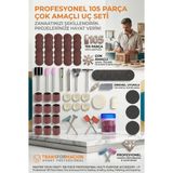 Transformacion 105 Parça Profesyonel Çok Amaçlı Zımpara Taşlama Gravür Kesme Cilalama Uç Seti Dremel Uyumlu 722512 - 105 PARCA