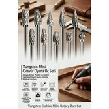 Transformacion 10'lu Mini Gravür Oyma Uç Seti - 3.17 mm Şaft Tungsten Karbür Freze Uçları - Ahşap, Metal, Plastik ve Reçine Şekillendirme, Çapak Alma ve Matkap Uyumlu Hobi Seti 722462 - NORMAL