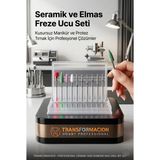 Transformacion 10'lu Profesyonel Elmas ve Seramik Freze Ucu Seti - Protez Tırnak Sökme Kütikül Temizleme Törpü Uçları - Metal Gravür Cam Aşındırma Yazı Uç Seti 723316 - MODEL B