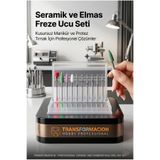 Transformacion 10'lu Profesyonel Elmas ve Seramik Freze Ucu Seti - Protez Tırnak Sökme Kütikül Temizleme Törpü Uçları - Metal Gravür Cam Aşındırma Yazı Uç Seti 723316