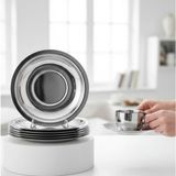 Transformacion 18 Li Metal Çay Tabağı Veneta Design Seti Krom, 719308
