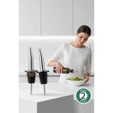 Transformacion 2 Adet Inox Çelik Akıtmaz Yağdanlık Ucu - Profesyonel Şişe Tıpası & Sosluk Başlığı 722707 Parmak İzi Bırakmaz Inox