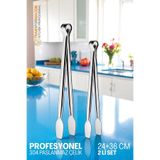 Transformacion 2 Boy Mutfak Maşası - Mangal Barbekü Maşası - Izgara Maşası 304 Paslanmaz Çelik 24 ve 36 Cm, 7430000721806