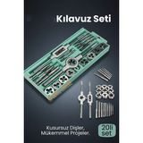 Transformacion 20 Parça Profesyonel Metrik Kılavuz ve Pafta Seti M3-M12 - Hassas Diş Açma ve Onarım Takımı - 20 PARCA